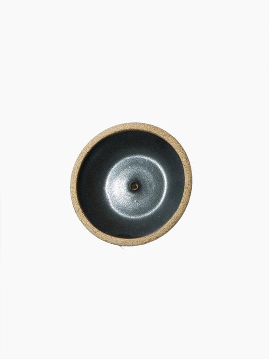 Black Stoneware Incense Holder