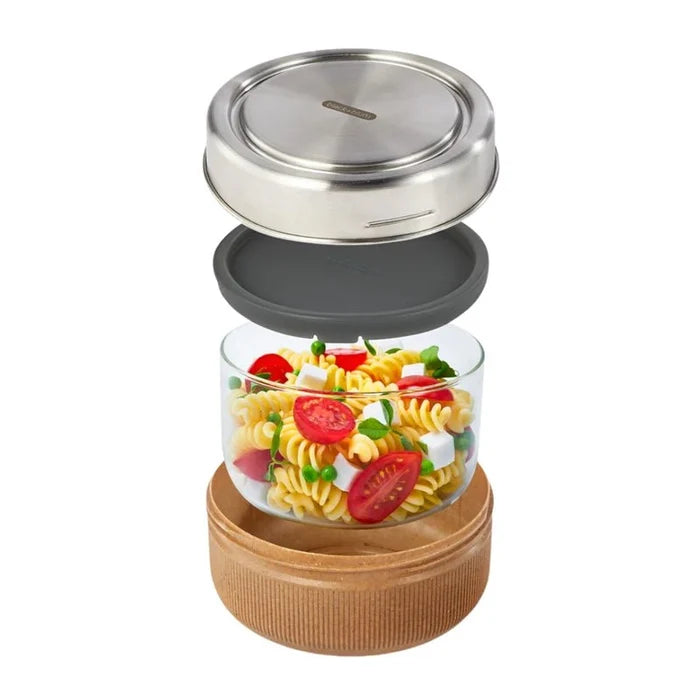Leakproof Glass Lunch Bowl with Protective Case - Slate