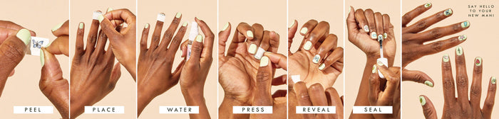 B&W Nail Art Temporary Tattoo Pack