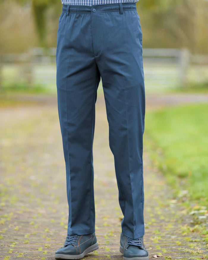 Casual Drawstring Trousers - Airforce Blue - Country Collection