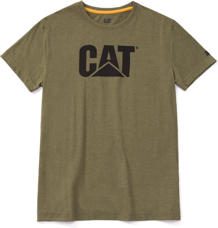 CAT Trademark Logo Men's Cotton Short Sleeve T-Shirt - Green CATERPILLAR