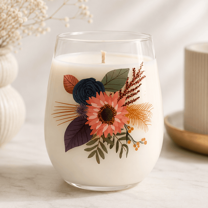 Cherry Aire Scented 18oz Candle in a 20oz Stemless Wine Glass
