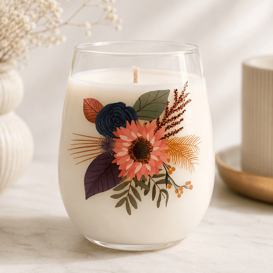 Cherry Aire Scented 18oz Candle in a 20oz Stemless Wine Glass