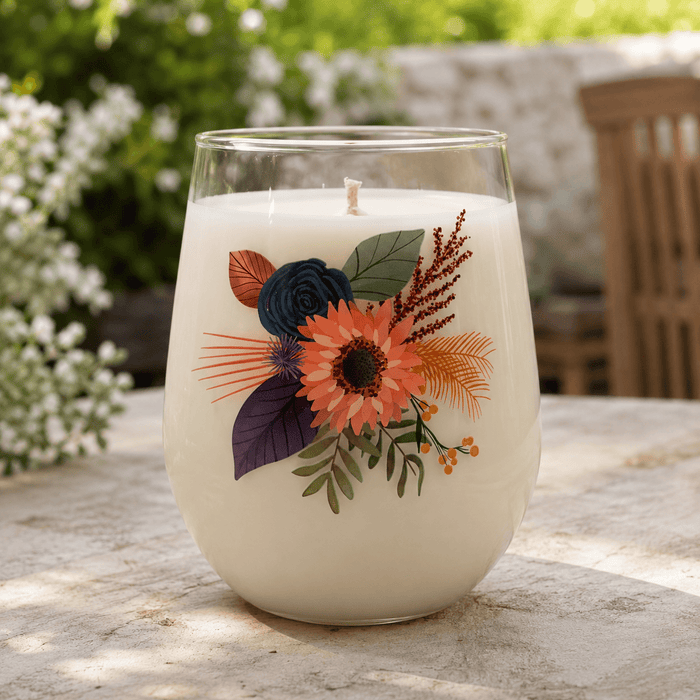 Cherry Aire Scented 18oz Candle in a 20oz Stemless Wine Glass
