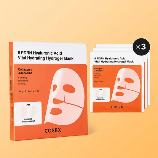 COSRX 5 PDRN Hyaluronic Acid Vital Hydrating Hydrogel Mask Set (3 ea )