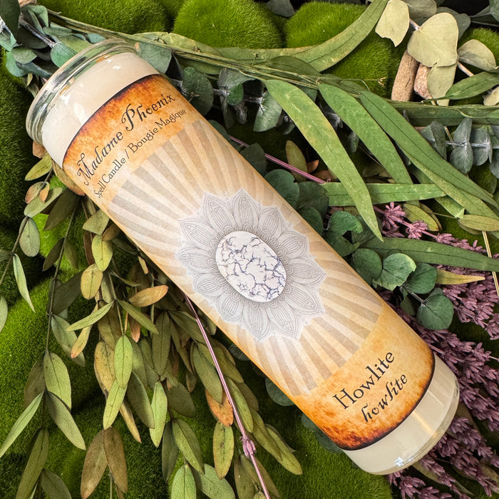 Crystal Magic Howlite Spell Candle