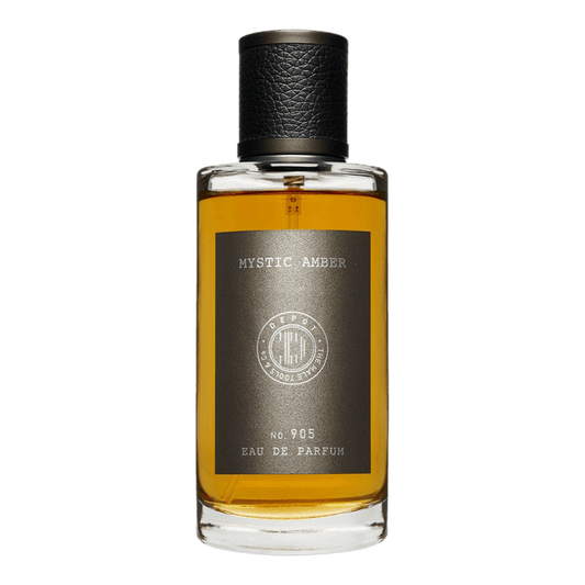 Depot No. 905 Mystic Amber Eau de Parfum for menn i gyllenbrun glassflaske med svart lokk