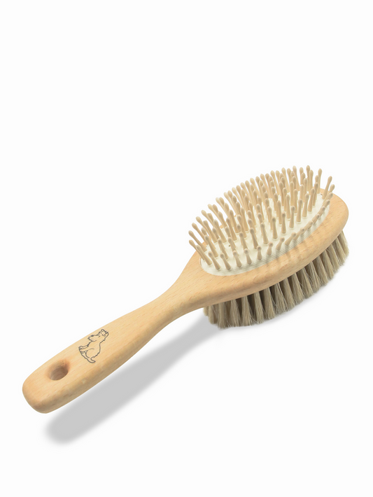 Double Sided Dog Brush with Wooden Pins