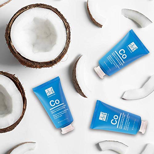 Dr. Botanicals Cocoa & Coconut Superfood Hydrating Mask in a 50ml jar, vegan skin care product with a natural, nourishing appearance.