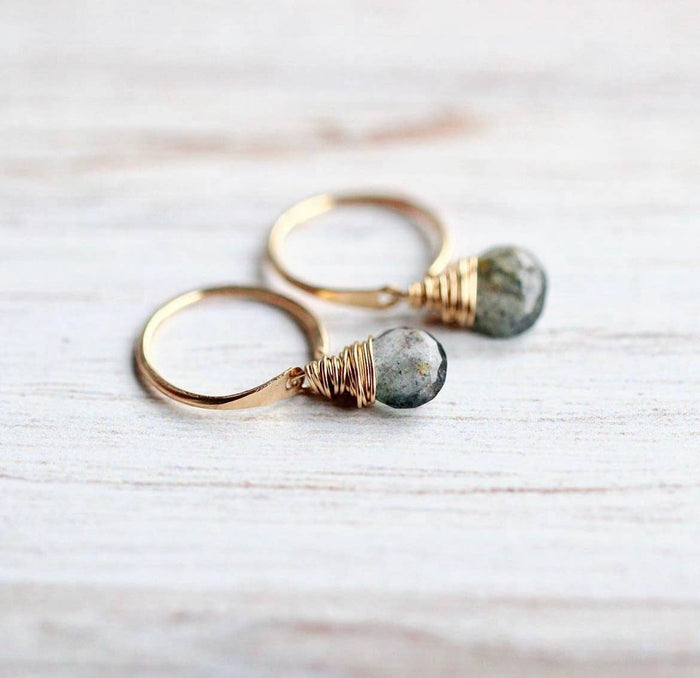 Earrings-Labradorite Dangle Hugs