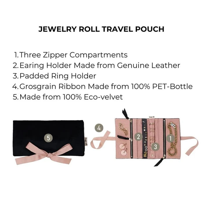 Eco Velvet Foldable Jewelry Organizer Travel Case Set