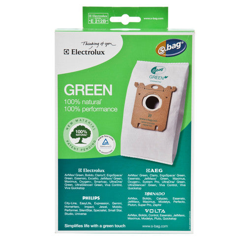 Electrolux S Vacuum Bags Green AirMax 3pk OEM Part E212B