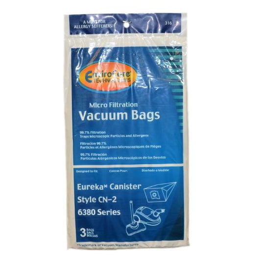 Eureka CN-2 Canister Vacuum Bags 3pk Part 316