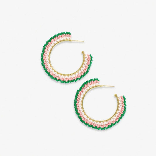 Eve Ombre Beaded Hoop Earrings