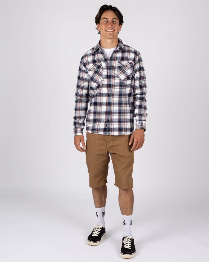 Finni Check Mens Shirt in Dark Blue