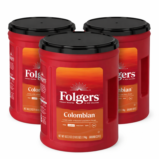 Folgers - 100% Medium Roast Ground Colombian Coffee - 40.3 Oz - 3 Pack