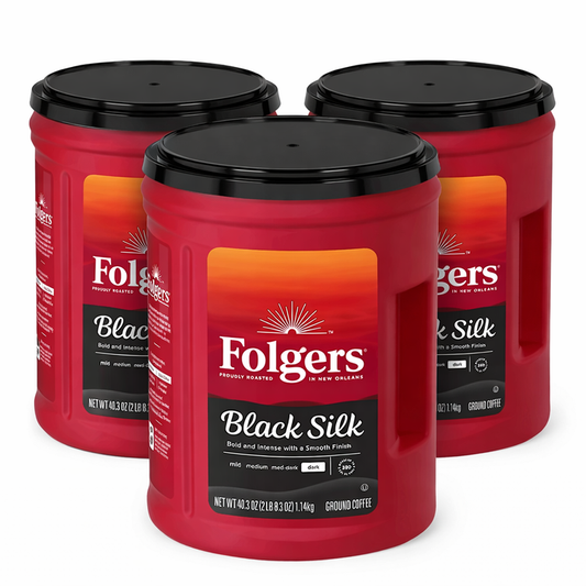 Folgers - Dark Roast Ground Coffee, Black Silk - 40.3 Oz - 3 Pack