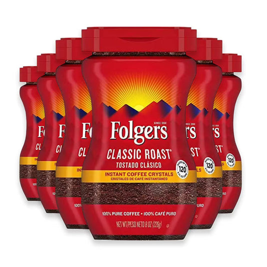 Folgers Classic Roast Instant Coffee – 8 Oz – 6 Pack