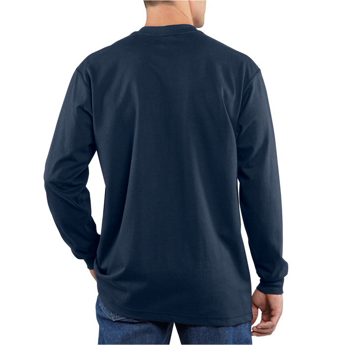 FR FORCE COTTON LONG SLEEVE T-SHIRT - 410-Dark Navy | Carhartt 100235