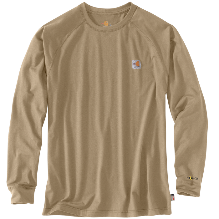FR FORCE LONG SLEEVE T-SHIRT - 250-Khaki | Carhartt 102904