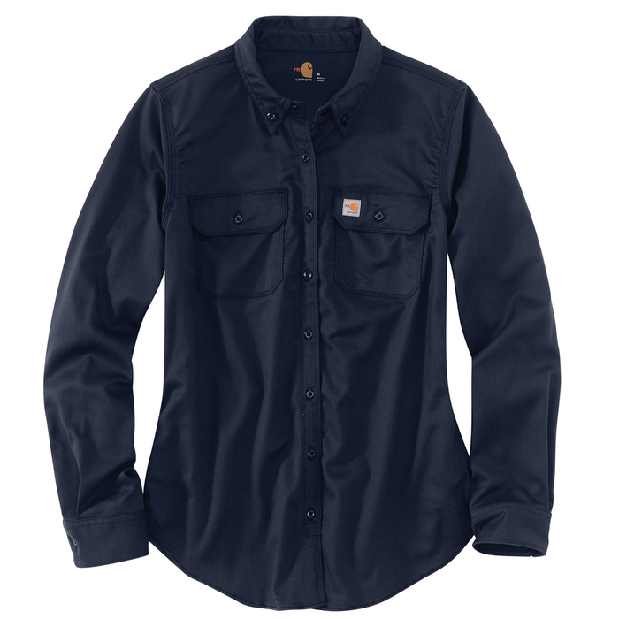 FR RUGGED FLEX TWILL SHIRT - 410-Dark Navy | Carhartt 102459