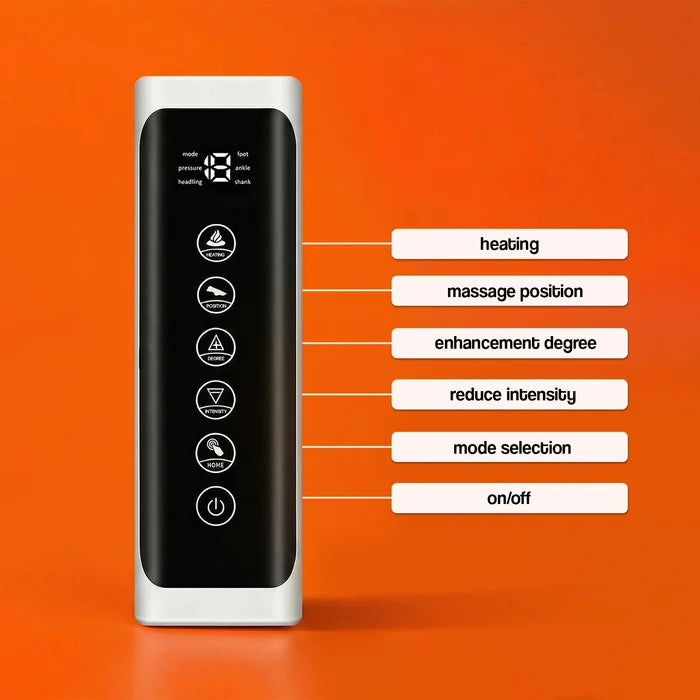 A digital controller diagram for the Full Leg Compression Massager.