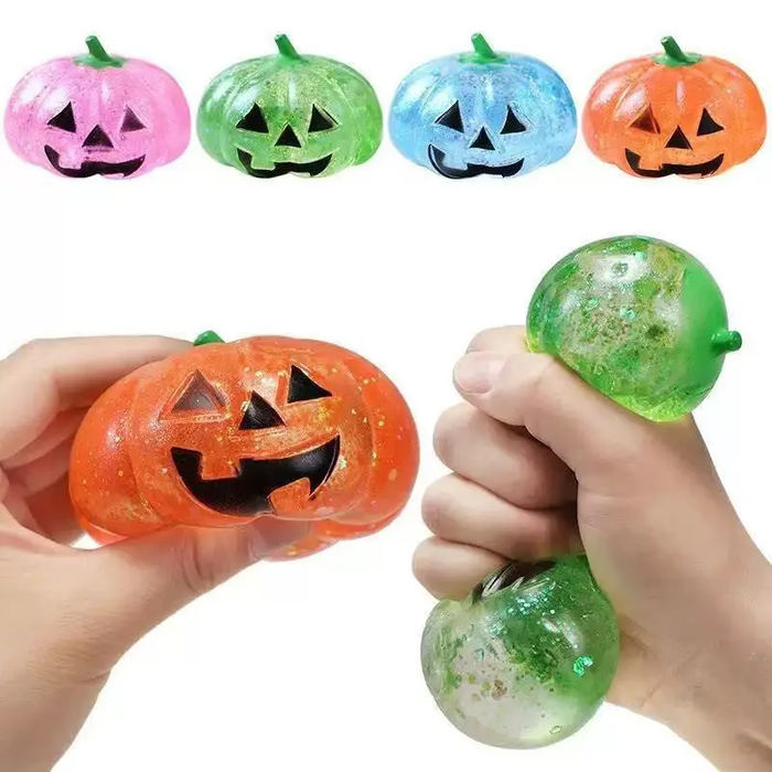 Glitter Pumpkin Solid Sugar Squish Toy