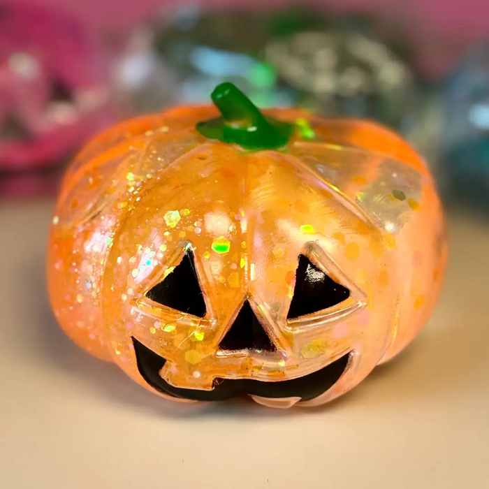 Glitter Pumpkin Solid Sugar Squish Toy