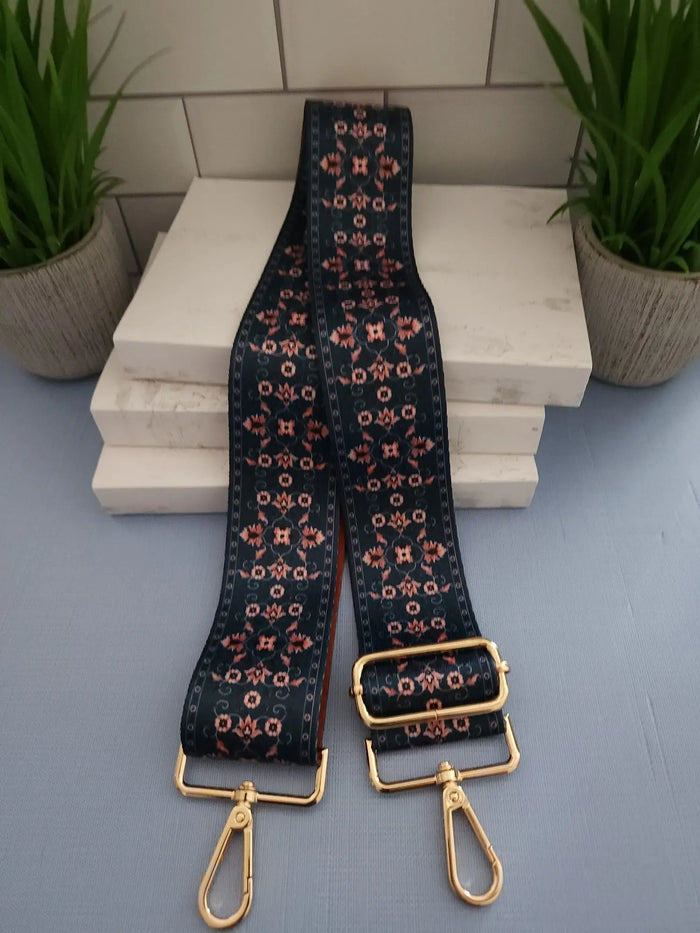 Navy w/Pink flowers