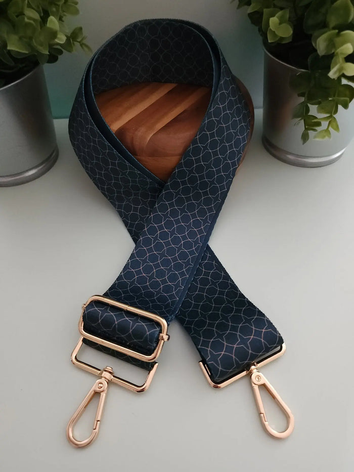 Dark Green Navy w/Pink Circles