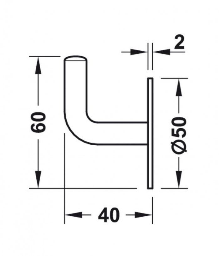 Hafele Wardrobe Coat Hook Single