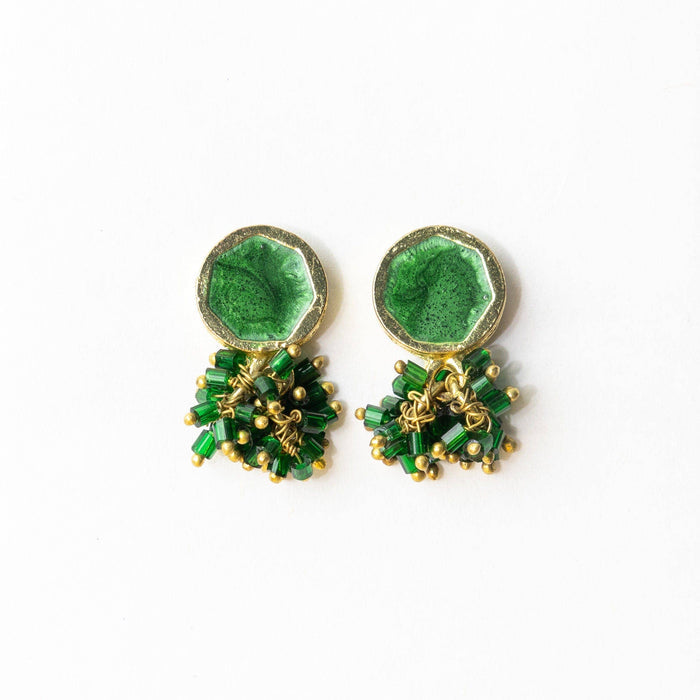 Heirloom Drop Earrings- Green