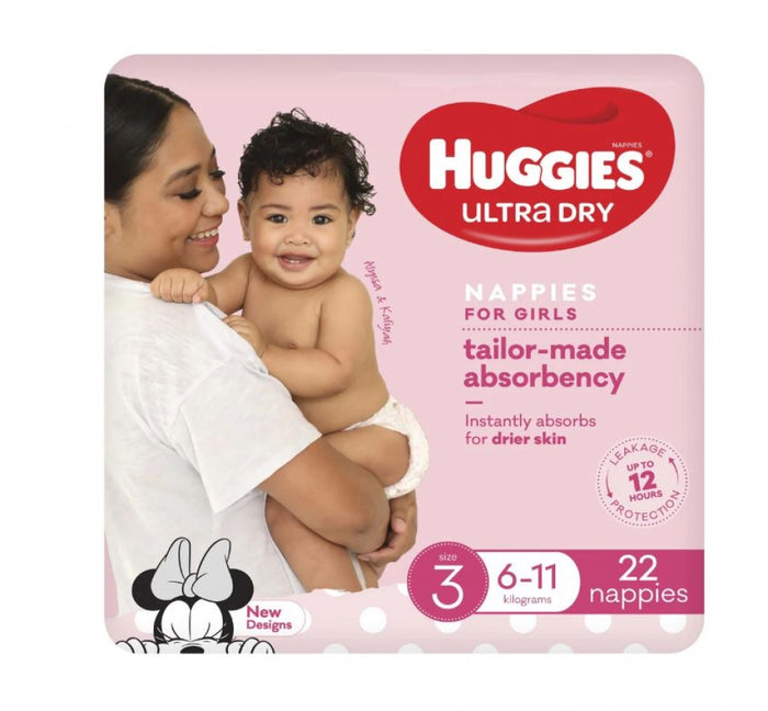 Huggies UltraDry Essentials Nappies Girls Size 3