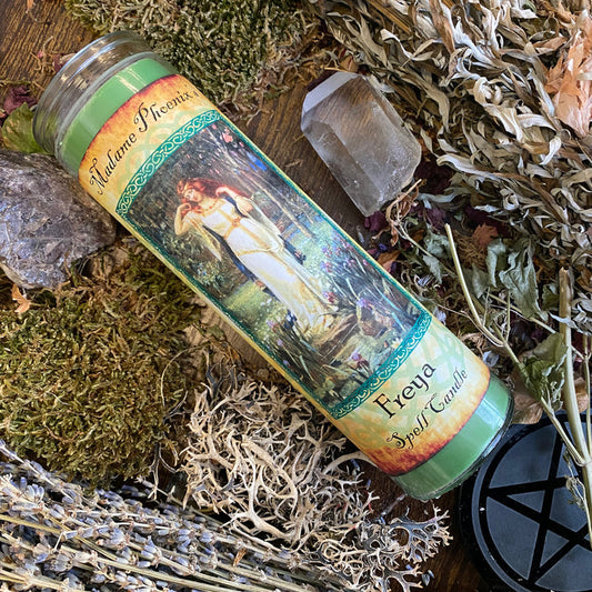 Freya Goddess Shrine and Ritual Love Magic Candle