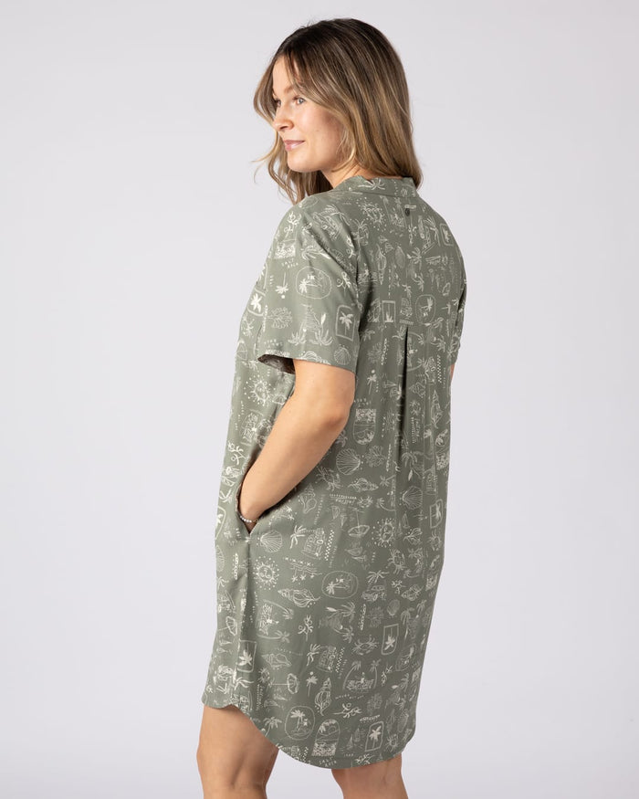 Island Life Womens Dress Light Green