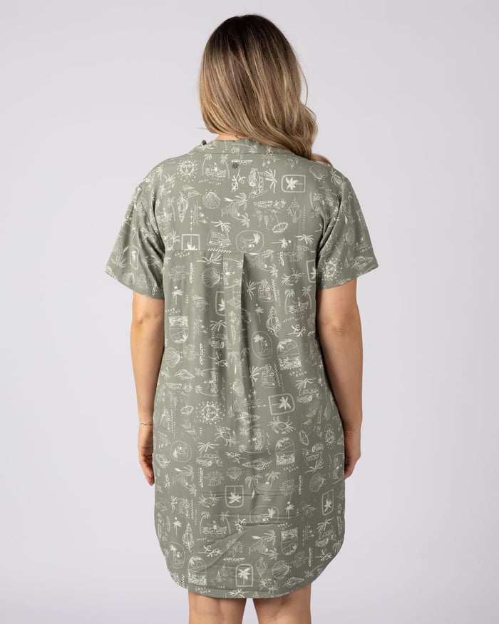 Island Life Womens Dress Light Green