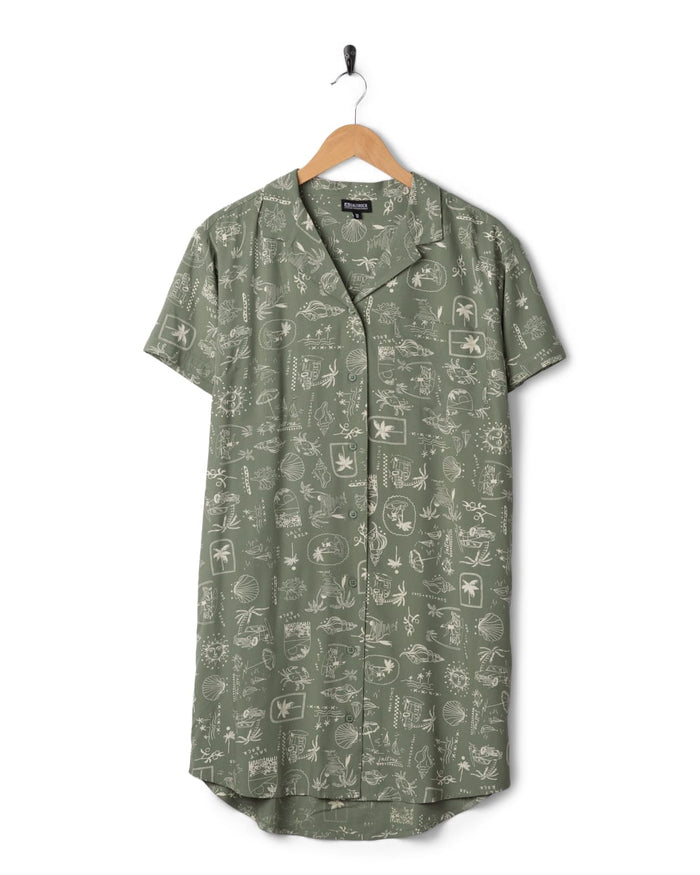 Island Life Womens Dress Light Green