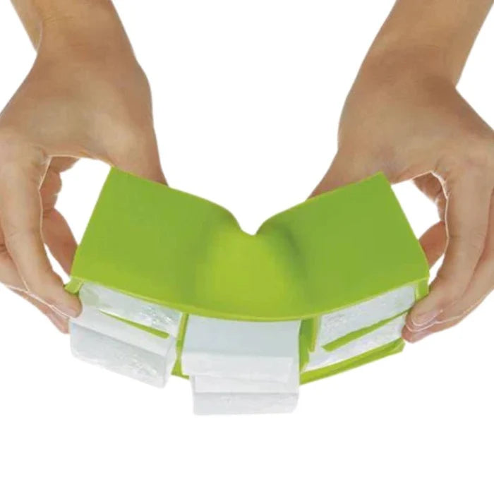 Jumbo Stackable Silicone Ice Cube Tray with Lid – Set of 2 - Green
