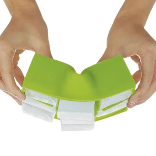 Jumbo Stackable Silicone Ice Cube Tray with Lid – Set of 2 - Green