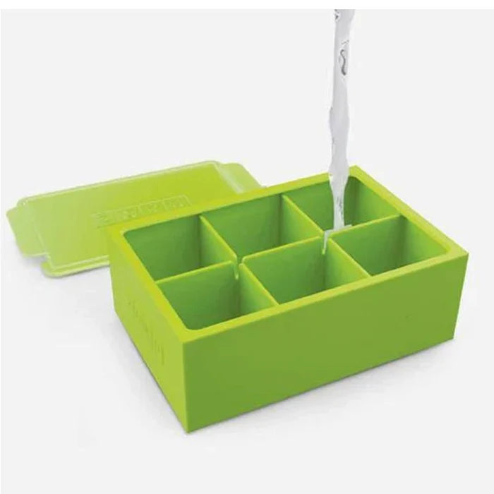 Jumbo Stackable Silicone Ice Cube Tray with Lid – Set of 2 - Green