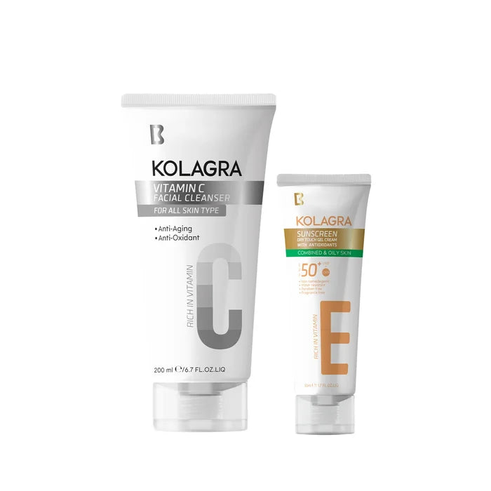 Kolagra offer sun screen gel cream +Facial wash vitamin c