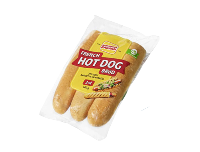Korvbrödsbagarn French Hot Dog Bread - 3-Pack, 180g (6.34 oz)