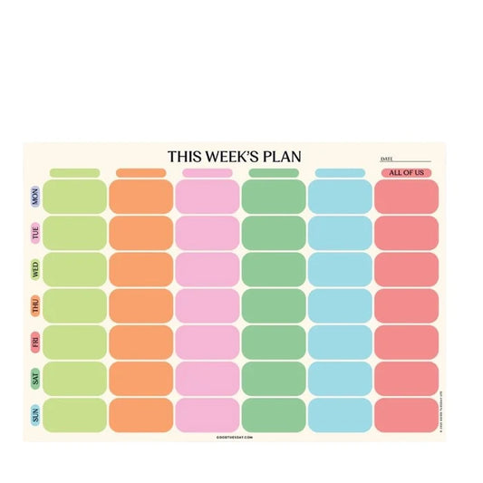 Magnetic Weekly Fridge Large Family Planner - A3 - Citrus Splash