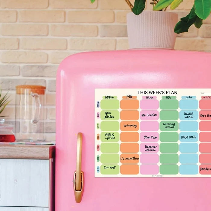 Magnetic Weekly Fridge Large Family Planner - A3 - Citrus Splash