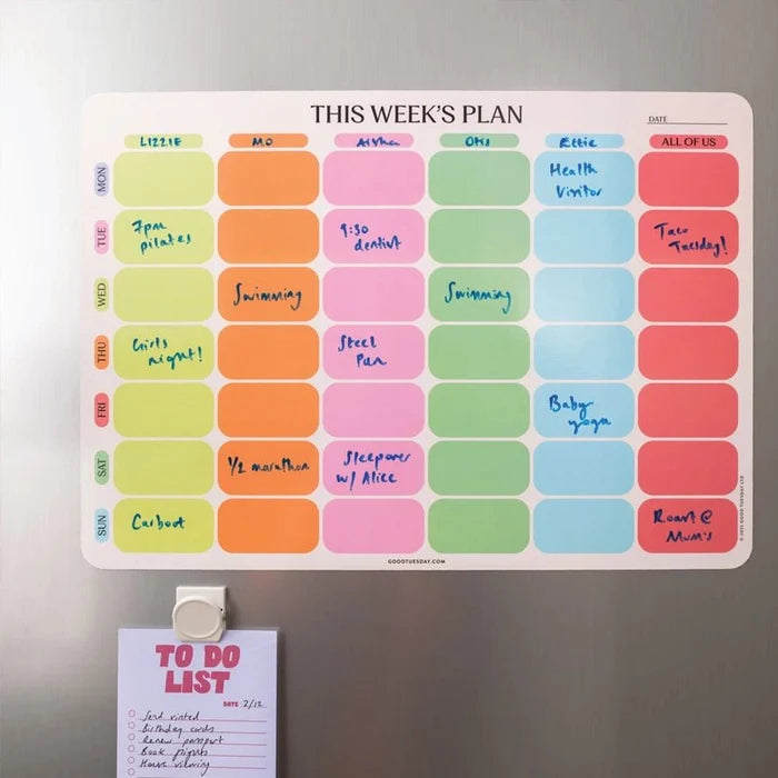 Magnetic Weekly Fridge Large Family Planner - A3 - Citrus Splash