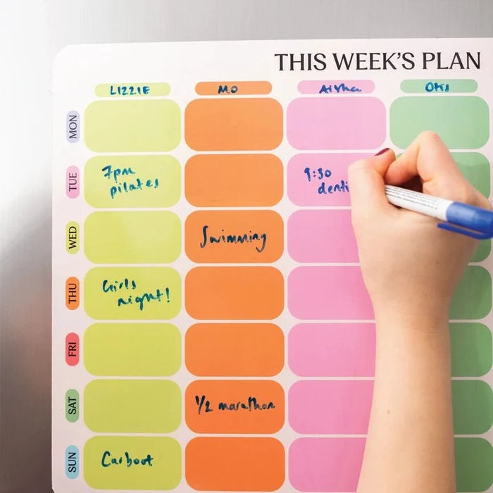 Magnetic Weekly Fridge Large Family Planner - A3 - Citrus Splash