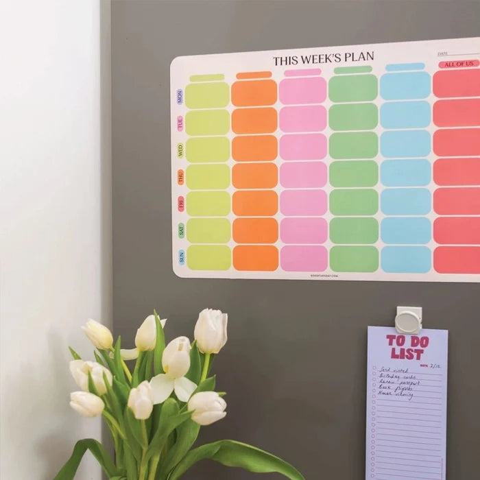 Magnetic Weekly Fridge Large Family Planner - A3 - Citrus Splash