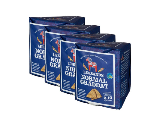 Leksands Normalgräddat Knäckebröd 4 × 200g (4 × 7.05 oz) – Authentic Swedish Crispbread