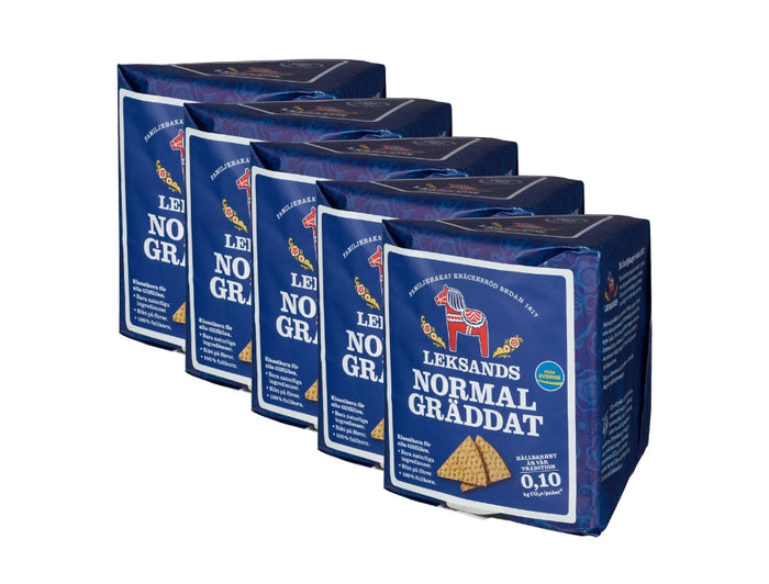 Leksands Normalgräddat Knäckebröd 5 × 200g (5 × 7.05 oz) – Authentic Swedish Crispbread