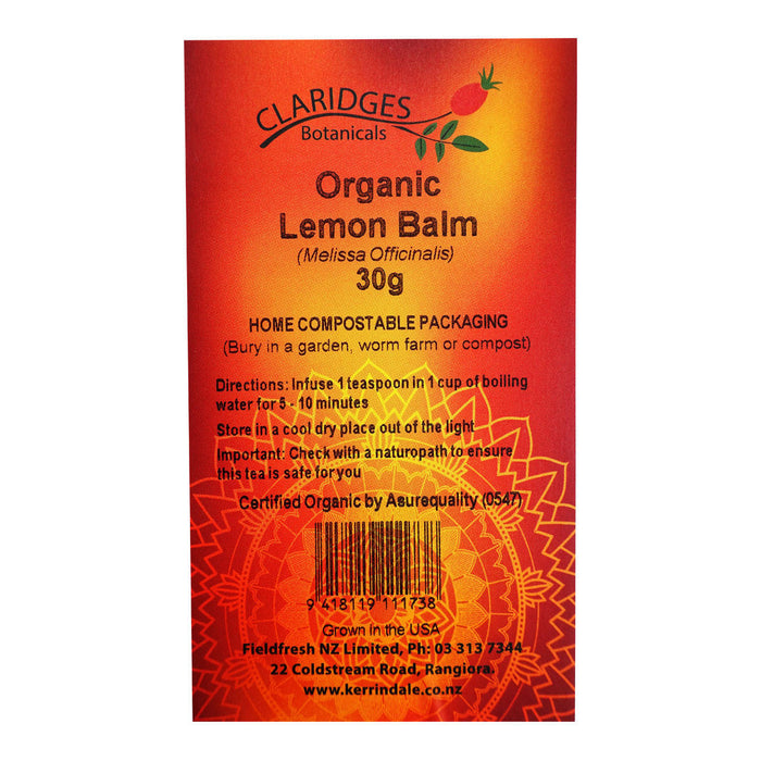 Claridges Botanicals Lemon Balm Leaf Tea - Loose Organic_1